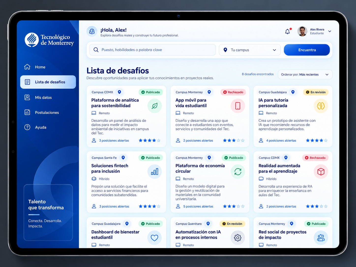 GROW Tecnológico de Monterrey — CHALLENGE LIST